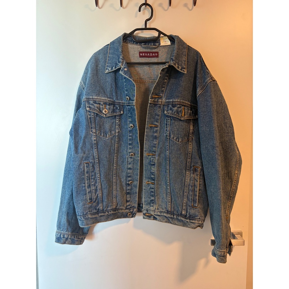 Vintage Nevada Denim Trucker Jacket Mens 42 Medium Wash Blue Jean‎ Jacket 65932